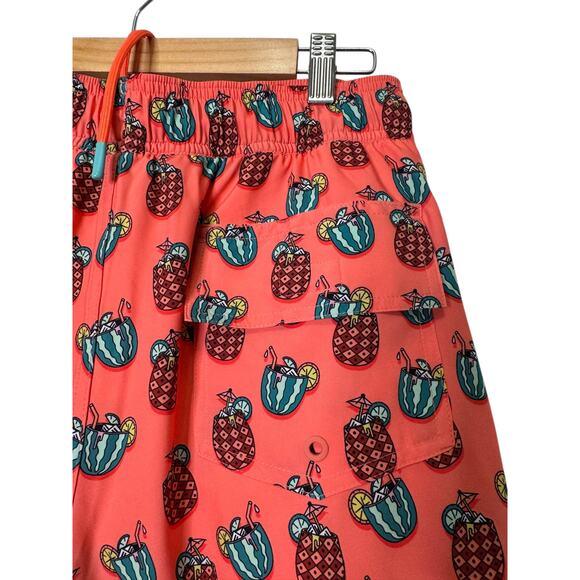Caribbean Mens Size Small Pineapple Drink Vacation Boxer Lined Swim Shorts NEW - Picture 3 of 6
